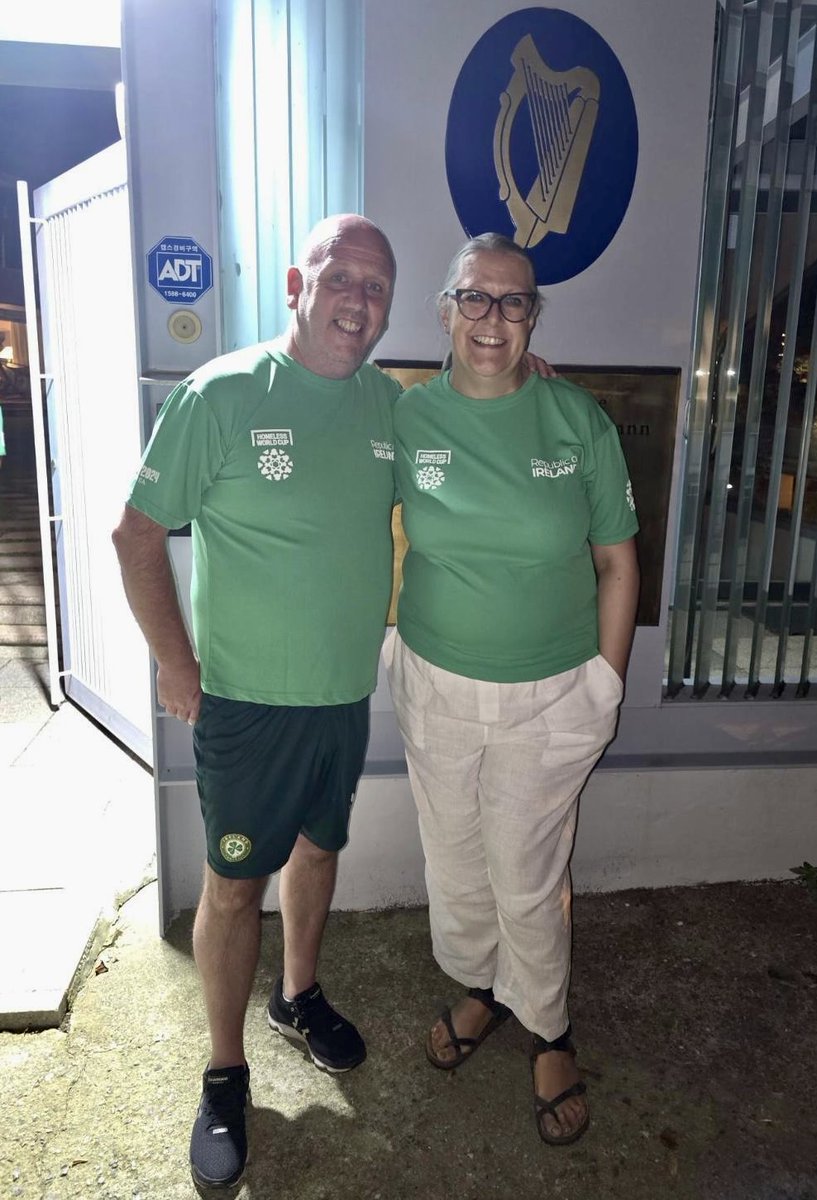 Fantastic hospitality shown to our Men's &amp; Women's Teams representing Ireland 🇮🇪 at the Homeless World Cup.

The squads were invited to dinner with the Irish Ambassador to Seoul and also acknowledged by the Irish community in South Korea 👏