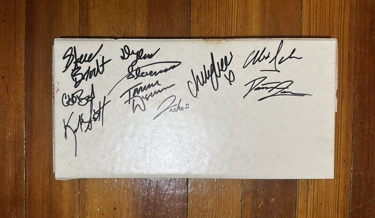 SteveBrodt's tweet photo. Saratoga County Homestead tile signed by:
@kalanighost 
@OfficialJaskoYT 
@chrisbairdfilms 
@Tanner_Wiseman 
@DakotaLaden 
@ChelseaLaden 
@Alex_Schroeder4 
@snevets_nalyd 
&amp; myself

Giveaway soon👀 https://t.co/ZKep8GFoyT