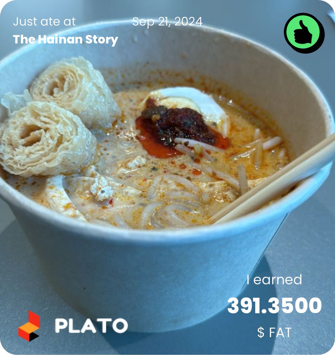 Just earned $FAT with @plato2earn at Changi Airport after Token2049 and Breakpoint
