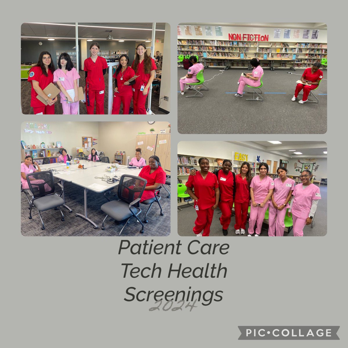 "Day 1: Health screenings at Kirkland K-8 ✅ Day 2: Watergrass Elementary ✅ Our Patient Care Tech students are hard at work ensuring students are ready for a healthy school year! 💪 #FutureHealthcareHeroes #CommunityCare #BackToSchool"
