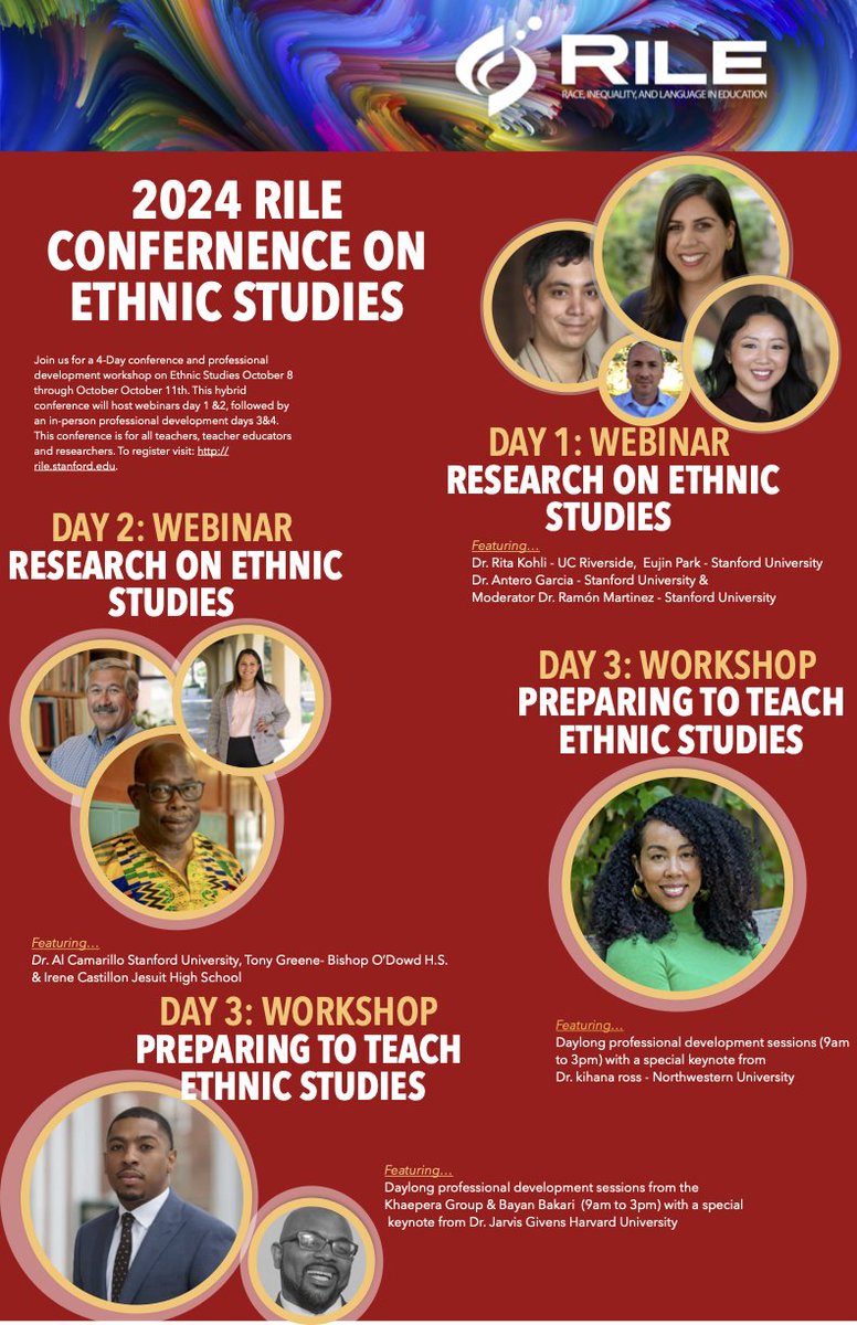 🗓 October 8 - 11 Join us for a day of inspiring discussions, groundbreaking ideas, and practical strategies to enrich your curriculum and empower your students.  PDU units available. Register at: eventbrite.com/e/rile-confere…

Invite your colleagues —everyone is welcome its free!