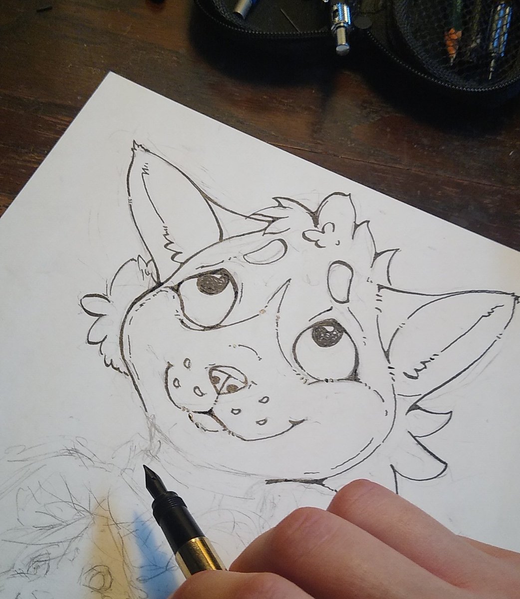 Inking a flustered cat boy today.

#furry