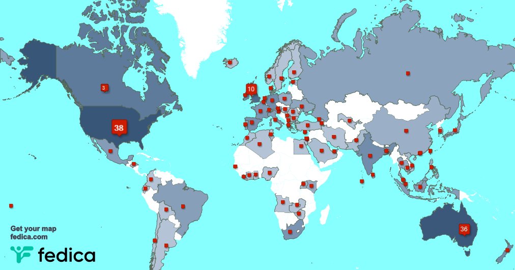 Special thank you to my 2 new followers from Australia, and more last week. fedica.com/!cmonaussie