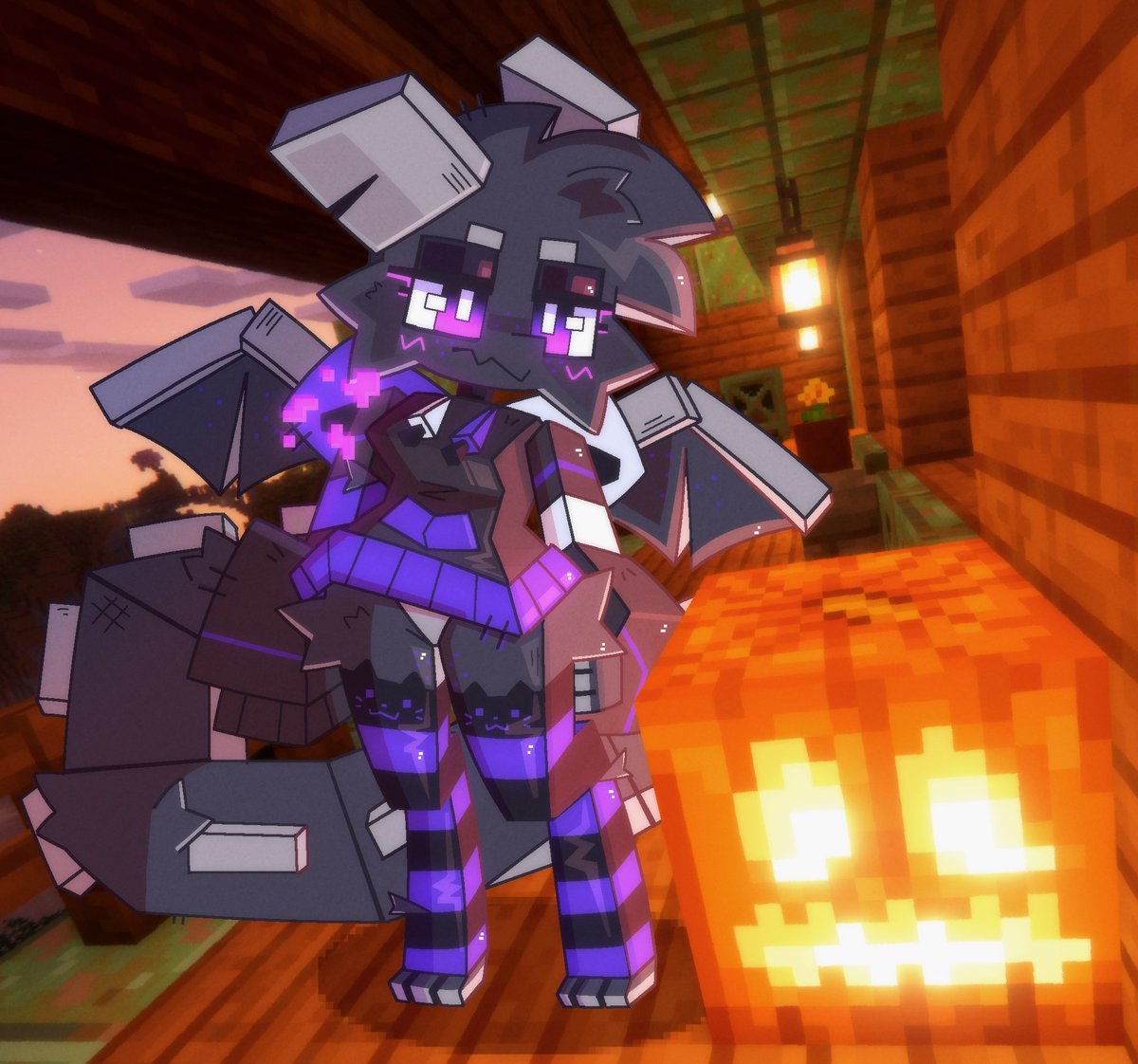 fridgenstuffs's tweet photo. endy says your Minecraft house is lame but that you get +2 for the Jack-o'-lantern https://t.co/BcRFBIkXVf