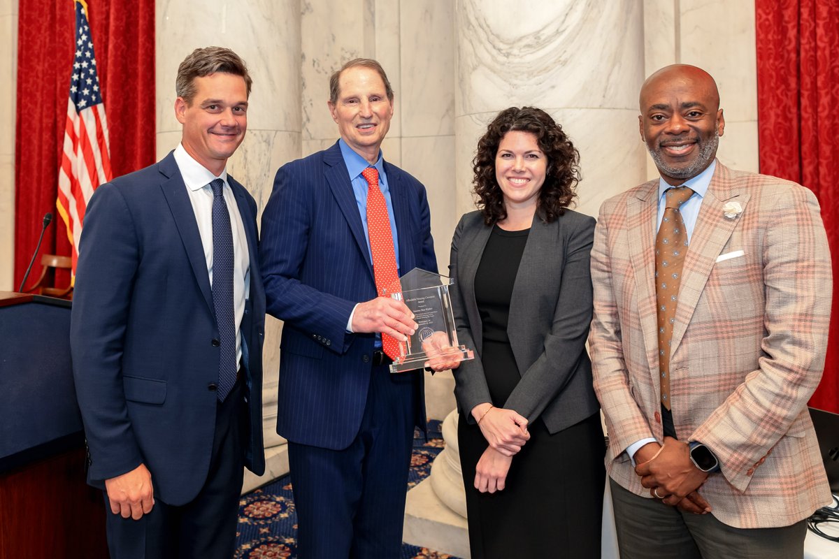 AHTCC (@ahtccoalition) on Twitter photo Congratulations <a href="/RonWyden/">Ron Wyden</a>, a 2-time #AffordableHousing Champion Awardee. Thank you for everything you have accomplished toward the creation of #AffordableHousing in Oregon & nationwide. w/ AHTCC Chair Ryan Sfreddo @RSEquity, Dudley Benoit <a href="/WalkerDunlop/">Walker & Dunlop</a> & AHTCC CEO <a href="/EmilyCadik/">Emily Cadik</a> Congratulations <a href="/RonWyden/">Ron Wyden</a>, a 2-time #AffordableHousing Champion Awardee. Thank you for everything you have accomplished toward the creation of #AffordableHousing in Oregon & nationwide. w/ AHTCC Chair Ryan Sfreddo @RSEquity, Dudley Benoit <a href="/WalkerDunlop/">Walker & Dunlop</a> & AHTCC CEO <a href="/EmilyCadik/">Emily Cadik</a>