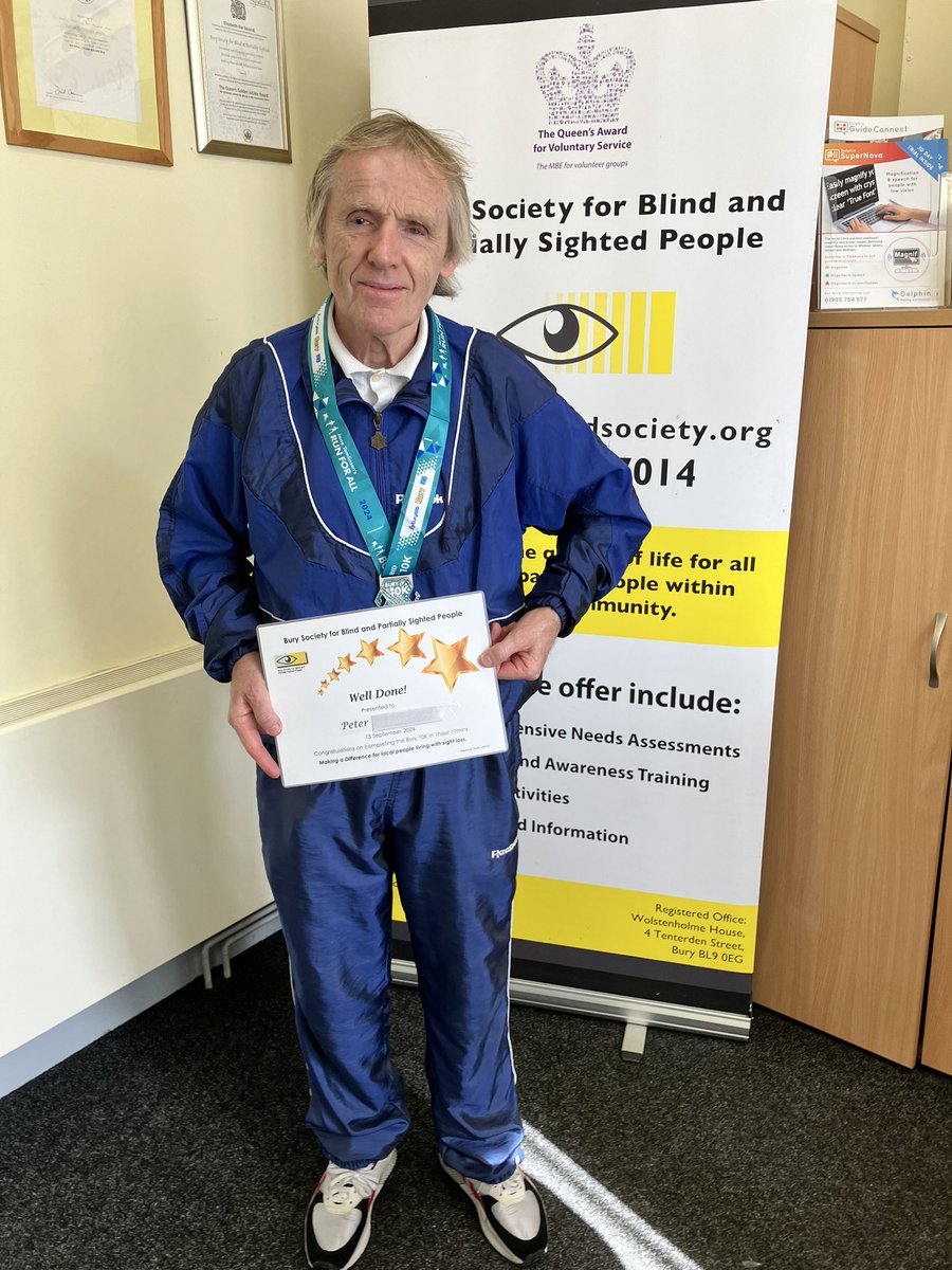 Well done to all who completed the Bury 10k! Special congratulations &amp; thanks to volunteer Peter for raising over £500. You can still donate via our website.