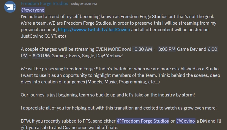 FreedomForges's tweet photo. 🟢Major Announcement🟢

Freedom Forge Studios Streams will now be on https://t.co/rIsJCiXarA
@JustCovino https://t.co/XsmnUXw3Zk
