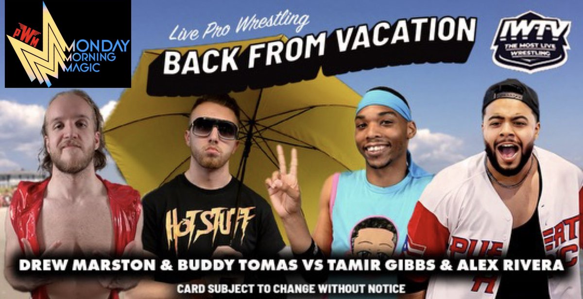 WrestlingMagic's tweet photo. This Saturday!
Two huge matches will be filmed for our return episode of #MondayMorningMagic
@AzRi3aL VS @TroyLockePro VS @TheIsaiahWolf
@timidtamirgibbs & Alex Rivera VS @buddy_tomas @drewmarstonpw
https://t.co/F7ebsEHleB
#ThisIsMagic https://t.co/Mxm6Tsbcga