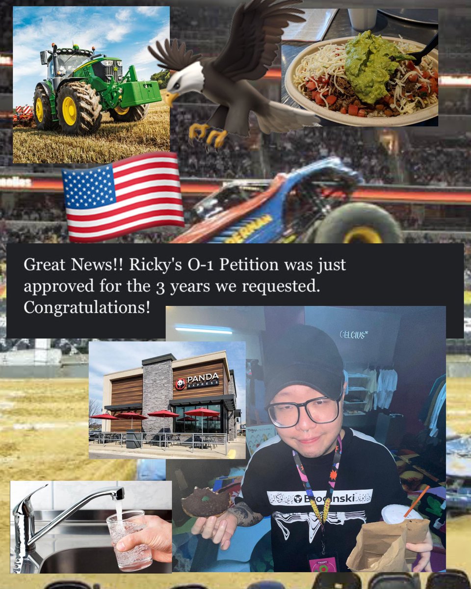 sihksihk's tweet photo. My US o-1 visa got approved. all I wanted ever since I came back to Indonesia after college was one day go back to play shows. Also wouldn’t be able to get here without my bros @YELLOWCLAW @bhanson44 @BARONG_FAMILY. Here is a collage of all the things that I am excited for 🦅🇺🇸 https://t.co/Ns4ZP0BTYF