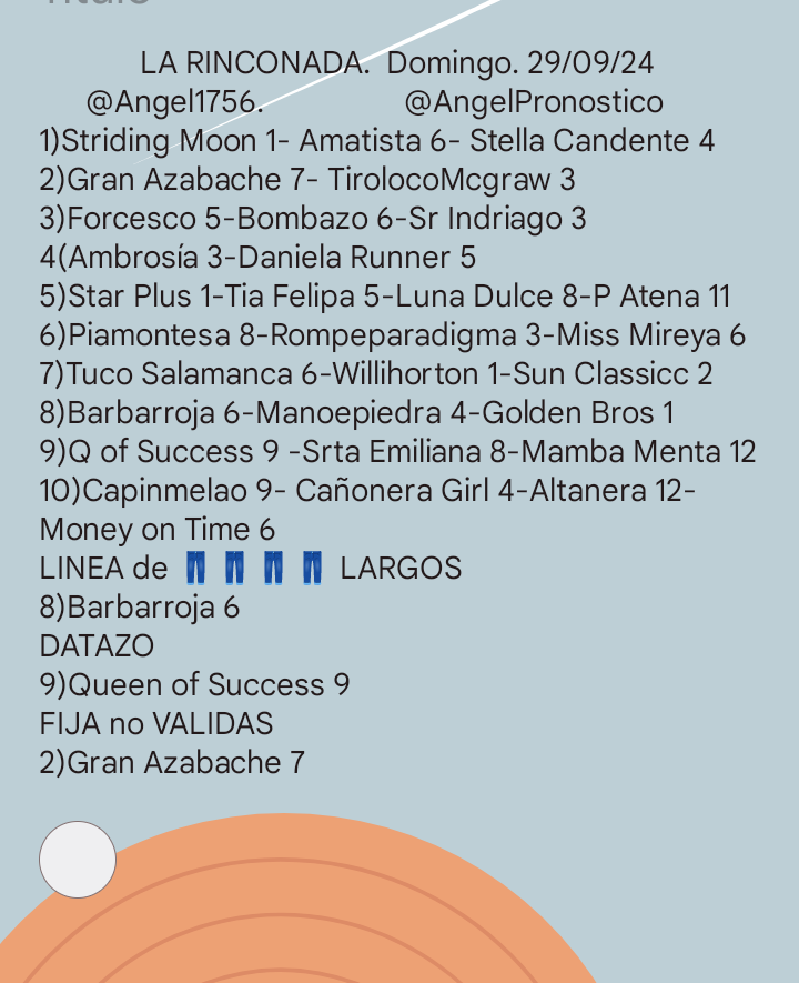 Estamos en medio de una mala racha,como en la vida todo tiene su final,está semana la sacamos de jonrón y rompemos el slump...
        Nuestro Primer Vistazo
<a href="/Angel17561/">Angel1756</a>     <a href="/AngelPronostico/">AngelPronosticos</a>