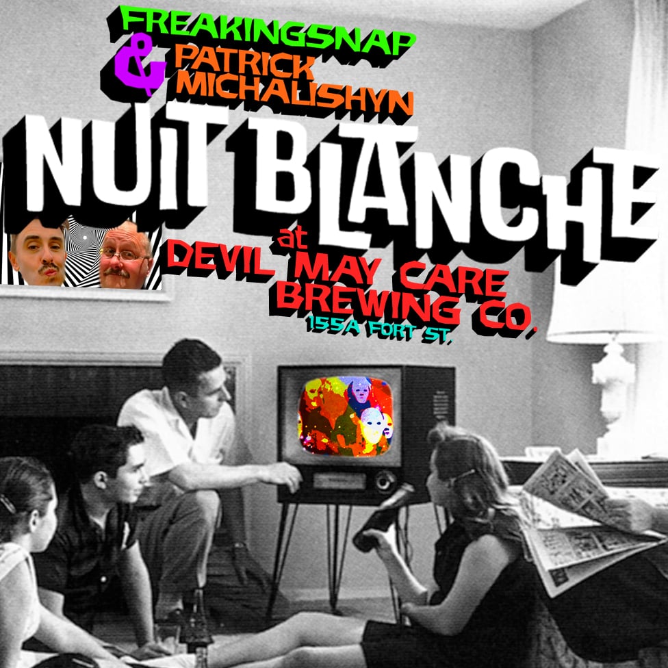 FreakingSnap (@freakingsnap) on Twitter photo Playing for Nuit Blanche at <a href="/devilmaybeer/">Devil May Care Brewing</a> on Saturday creating some weirdass elevator music with accompanying visuals Playing for Nuit Blanche at <a href="/devilmaybeer/">Devil May Care Brewing</a> on Saturday creating some weirdass elevator music with accompanying visuals