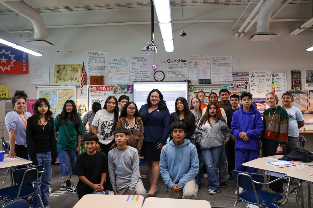 slcschools's tweet photo. @SenatorLuz visited Northwest Middle School today to celebrate Legislator Day in the classroom. She shared her story and encourage students to get involved and learn how laws and state government affect them everyday! Thanks for stopping by Senator! https://t.co/d97CAI0Gvc