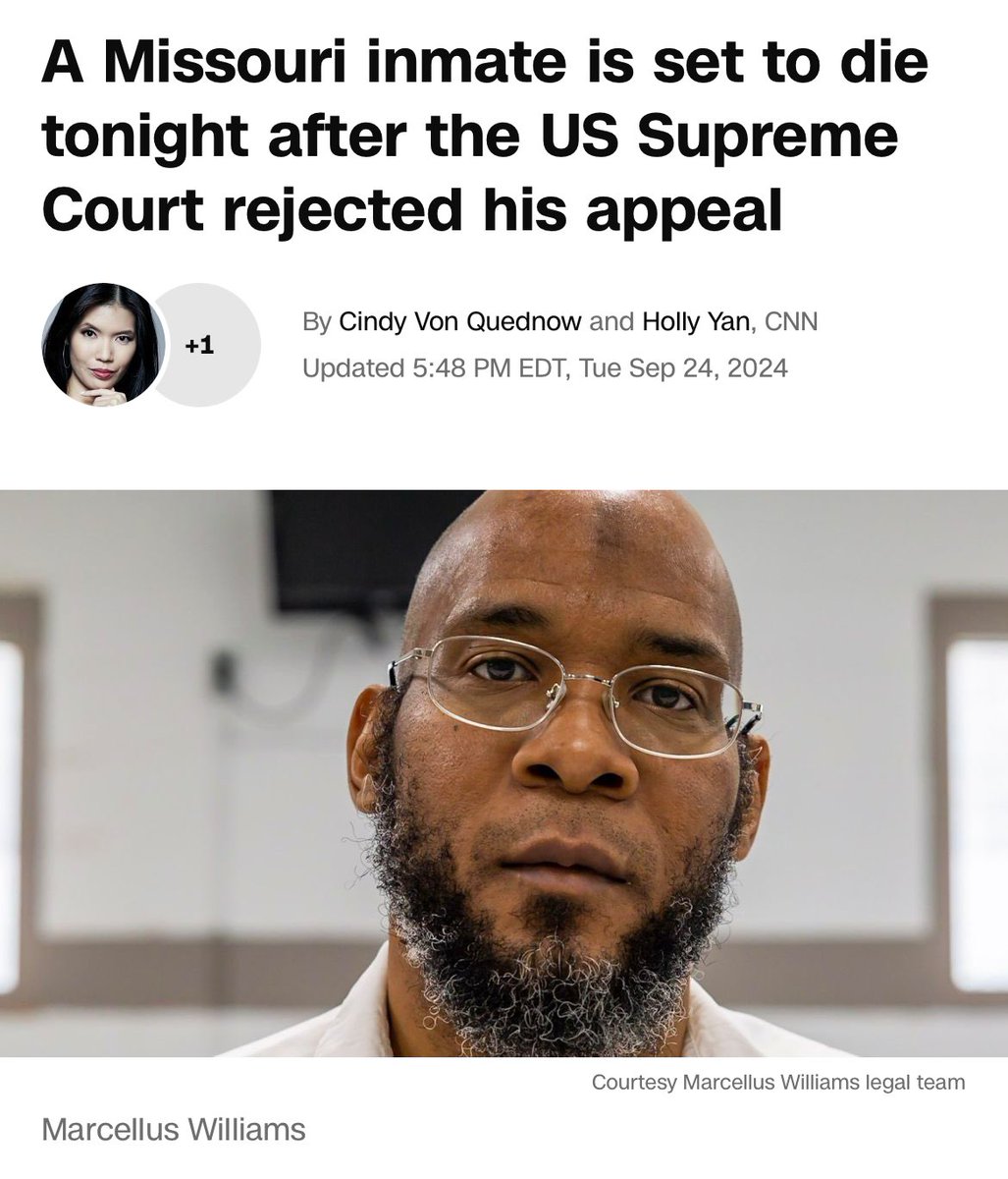 AngelJonesPhD's tweet photo. The U.S. Supreme Court was our last shot at stopping the murder of Marcellus Williams but they rejected the appeal. Based on who’s on the bench, I’m not surprised, but I’m still heartbroken and furious. https://t.co/hH94EoALoO