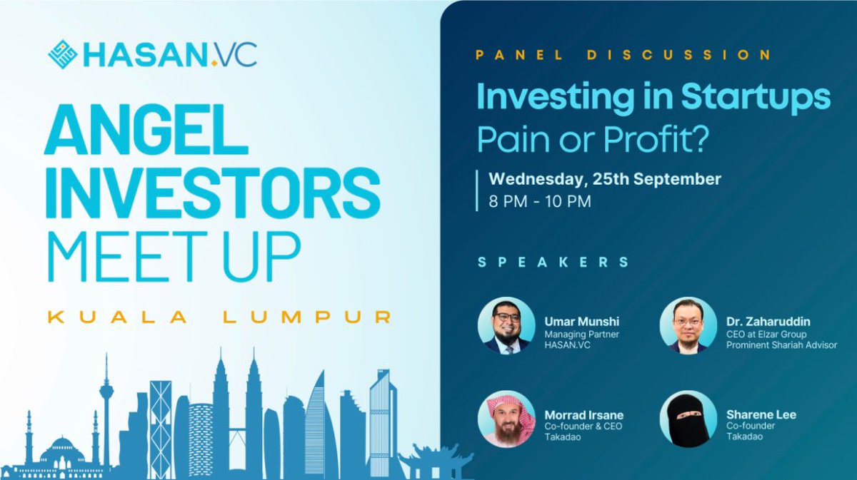 Angel Investors Meetup in Kuala Lumpur - featuring Takadao Co-Founders

Catch our Co-Founders, <a href="/justmeuae/">Morrad Irsane</a> and <a href="/lee_sha_rene/">sharene.eth</a>, as they discuss the ins and outs of investing in Startups, in a panel hosted by HASAN.VC. They’ll be joined by <a href="/DrZaharuddinAR/">DrZaharuddinAbdRahman</a> and Umar
