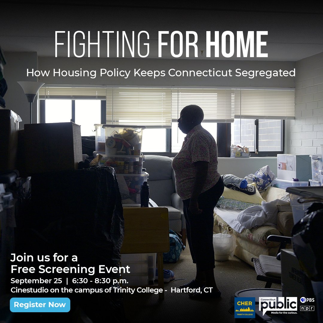 CT Voices for Children (@ctvoices) on Twitter photo Connecticut Public (<a href="/wnpr/">Connecticut Public</a>) invites you to the premiere of their latest documentary "Fighting For Home: How Housing Policy Keeps Connecticut Segregated."
W/ <a href="/jrojas9/">Jason Rojas</a>, <a href="/ctfairhousing/">CTFairHousing</a>, <a href="/MsShanayNicole/">Shanay N. Fulton</a>, <a href="/cttenantsunion/">Connecticut Tenants Union</a> and more
Tickets are free. Register at bit.ly/FFHHartford Connecticut Public (<a href="/wnpr/">Connecticut Public</a>) invites you to the premiere of their latest documentary "Fighting For Home: How Housing Policy Keeps Connecticut Segregated."
W/ <a href="/jrojas9/">Jason Rojas</a>, <a href="/ctfairhousing/">CTFairHousing</a>, <a href="/MsShanayNicole/">Shanay N. Fulton</a>, <a href="/cttenantsunion/">Connecticut Tenants Union</a> and more
Tickets are free. Register at bit.ly/FFHHartford