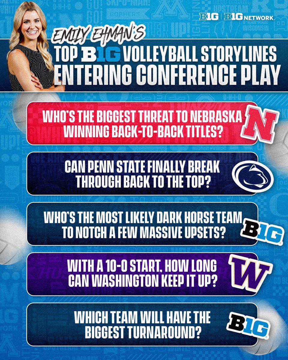 Which #B1GVolleyball storylines are on <a href="/emilyehman/">Emily Ehman</a>'s radar entering conference play❓