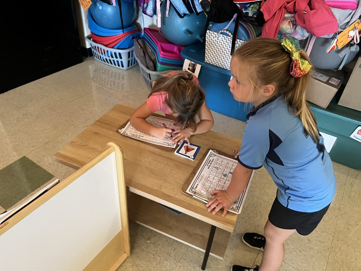 LVEEifert's tweet photo. Doing our first scavenger hunt around the room! We’re looking for 3D shapes! https://t.co/Euw8etCc0Y