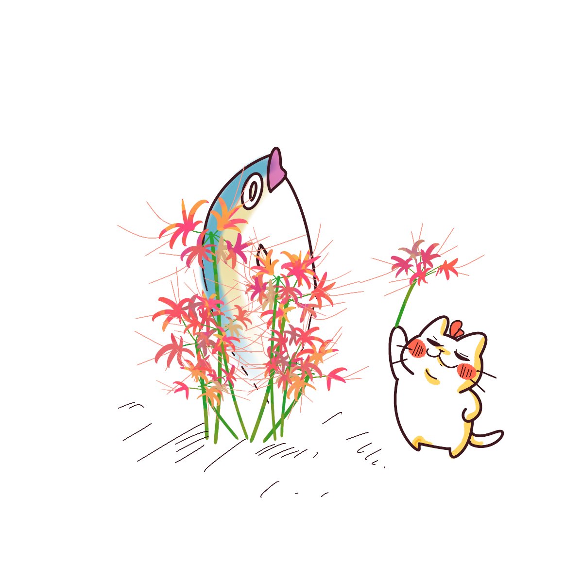 「すっかり季節の変わり目、秋になりました!秋は紅葉やお花など街の色が大好きです!涼」|まうまうのイラスト