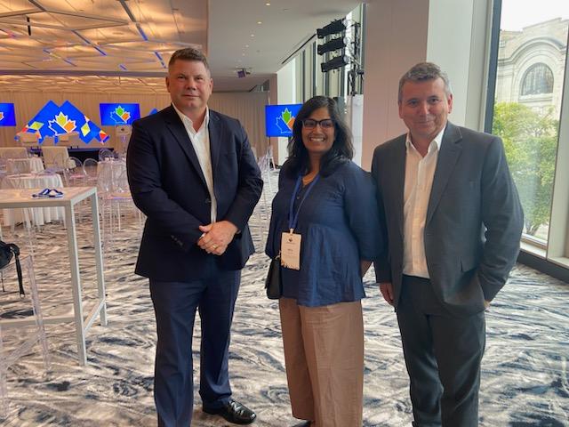 VIDOInterVac's tweet photo. Thanks to Minister @FP_Champagne for acknowledging VIDO's contribution to Canada during #BIONATION and to the @ISED_CA team for their continued support! VIDO Directors Dr. Paul Hodgson and Dr. Jose Rodriguez also met with ADM ISED Ritu Banerjee! @BIOTECanada https://t.co/wSNagGnzul