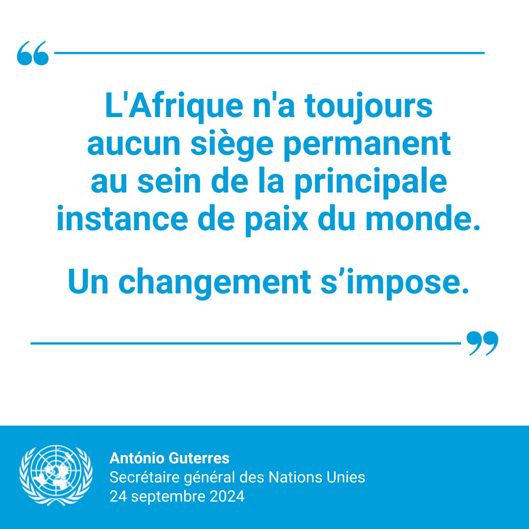ONU_fr's tweet image. « Les inégalités mondiales se reflètent et se renforcent jusque dans nos propres organisations internationales ».

Prenant l’exemple du Conseil de sécurité de l’ONU, @antonioguterres a appelé au changement.