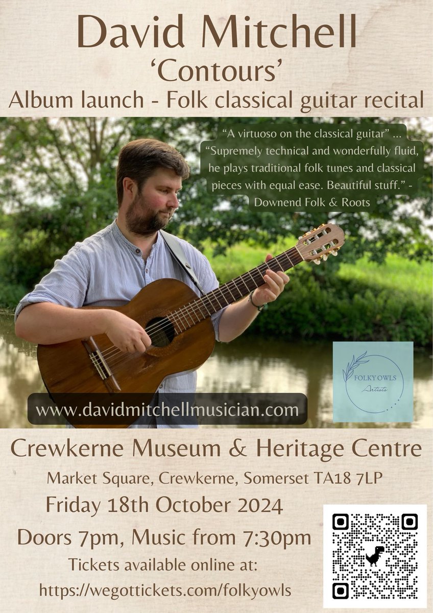 David Mitchell (@dmitchell_music) on Twitter photo Just over 3 weeks until my album launch gig at Crewkerne Museum on 18th Oct. & I'd love you to join me for this special event concert! Tickets are limited so please get them in advance via Folky Owls WeGotTickets page wegottickets.com/event/631545
Bandcamp merch davidmitchellmusician.bandcamp.com/album/contours Just over 3 weeks until my album launch gig at Crewkerne Museum on 18th Oct. & I'd love you to join me for this special event concert! Tickets are limited so please get them in advance via Folky Owls WeGotTickets page wegottickets.com/event/631545
Bandcamp merch davidmitchellmusician.bandcamp.com/album/contours