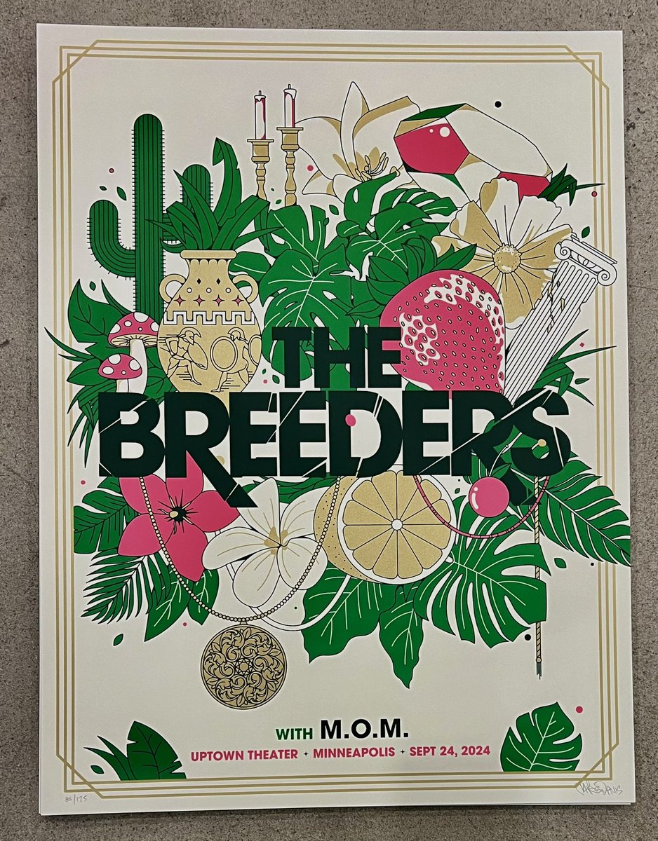 Minneapolis tonight at <a href="/UptownTheaterMN/">Uptown Theater</a> - we’ll have these posters designed &amp; printed by <a href="/BRLSQ/">Burlesque of N.A.</a> available at the merch table! First 40 signed by band. Limited tix at bit.ly/BreedersTour