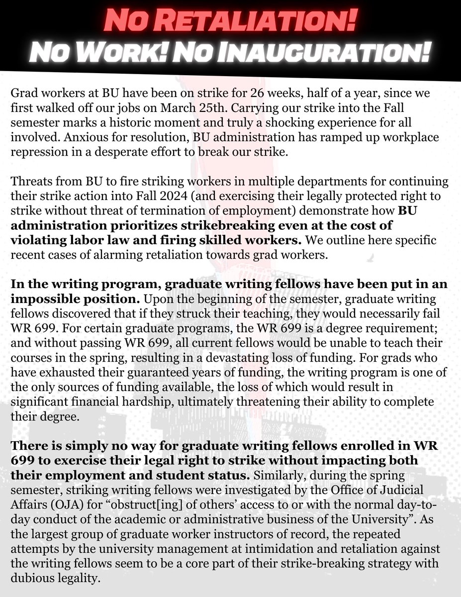 gradworkersofBU's tweet photo. read our rank and file update on BU’s escalating retaliation ✊ https://t.co/2X8jVZkAav