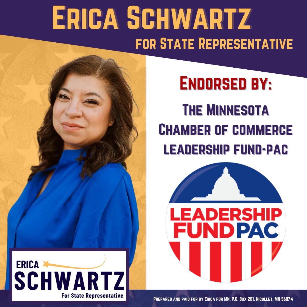 I am deeply honored to be the only candidate in this race endorsed by the <a href="/MN_Chamber/">Minnesota Chamber of Commerce</a> of Commerce's <a href="/MCC_ChamberPAC/">Leadership Fund PAC</a>!
As your State Representative, I will be a voice for small businesses like the ones that build our local communities in Nicollet, St. Peter, and North Mankato.