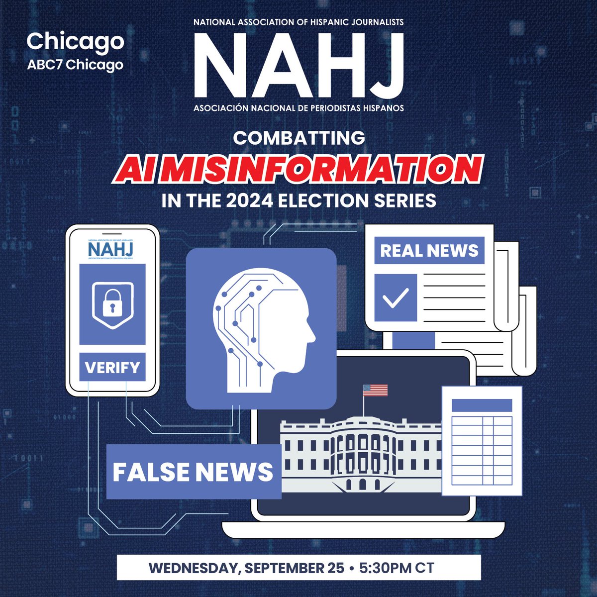 Richie Requena (@richierequena) on Twitter photo It's not too late to sign up for tomorrow's AI Misinformation training hosted by <a href="/nahj_chi/">NAHJ Chicago</a> ! Dinner will be provided and members get in for free.
Register: nahj.memberclicks.net/aimisinformati… It's not too late to sign up for tomorrow's AI Misinformation training hosted by <a href="/nahj_chi/">NAHJ Chicago</a> ! Dinner will be provided and members get in for free.
Register: nahj.memberclicks.net/aimisinformati…