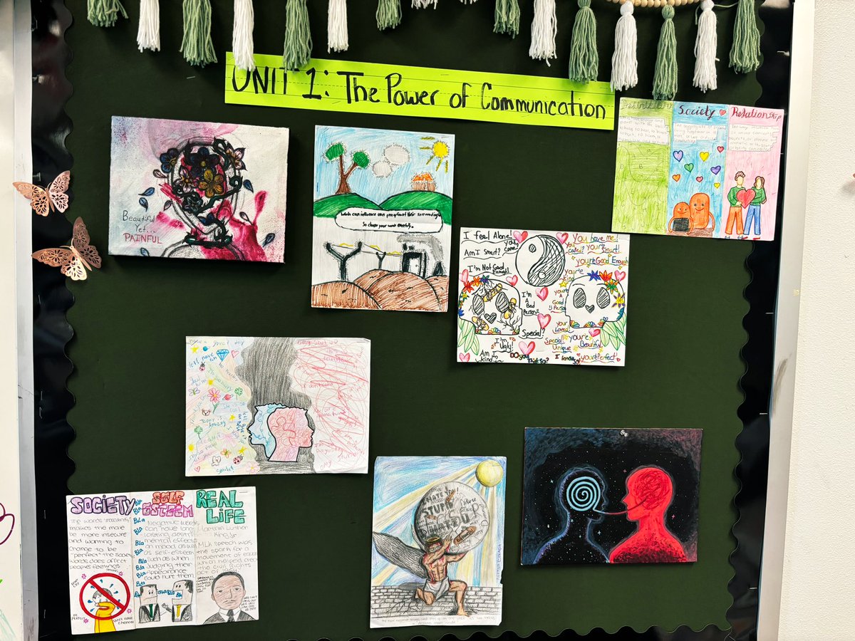 SasserL10's tweet photo. Ended the 1st nine weeks with student projects on Unit 1: The Power of Communication 🗣️ 📚 s#ScorpionStrong https://t.co/lvaKKBbhe3