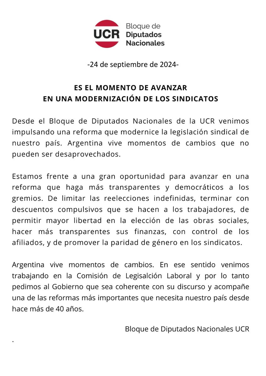 diputadosucr's tweet photo. Es el momento de avanzar en una modernización de los sindicatos.

Pedimos al Gobierno que sea coherente con su discurso y acompañe esta iniciativa.

Comunicado del bloque. https://t.co/yu3a669DA7