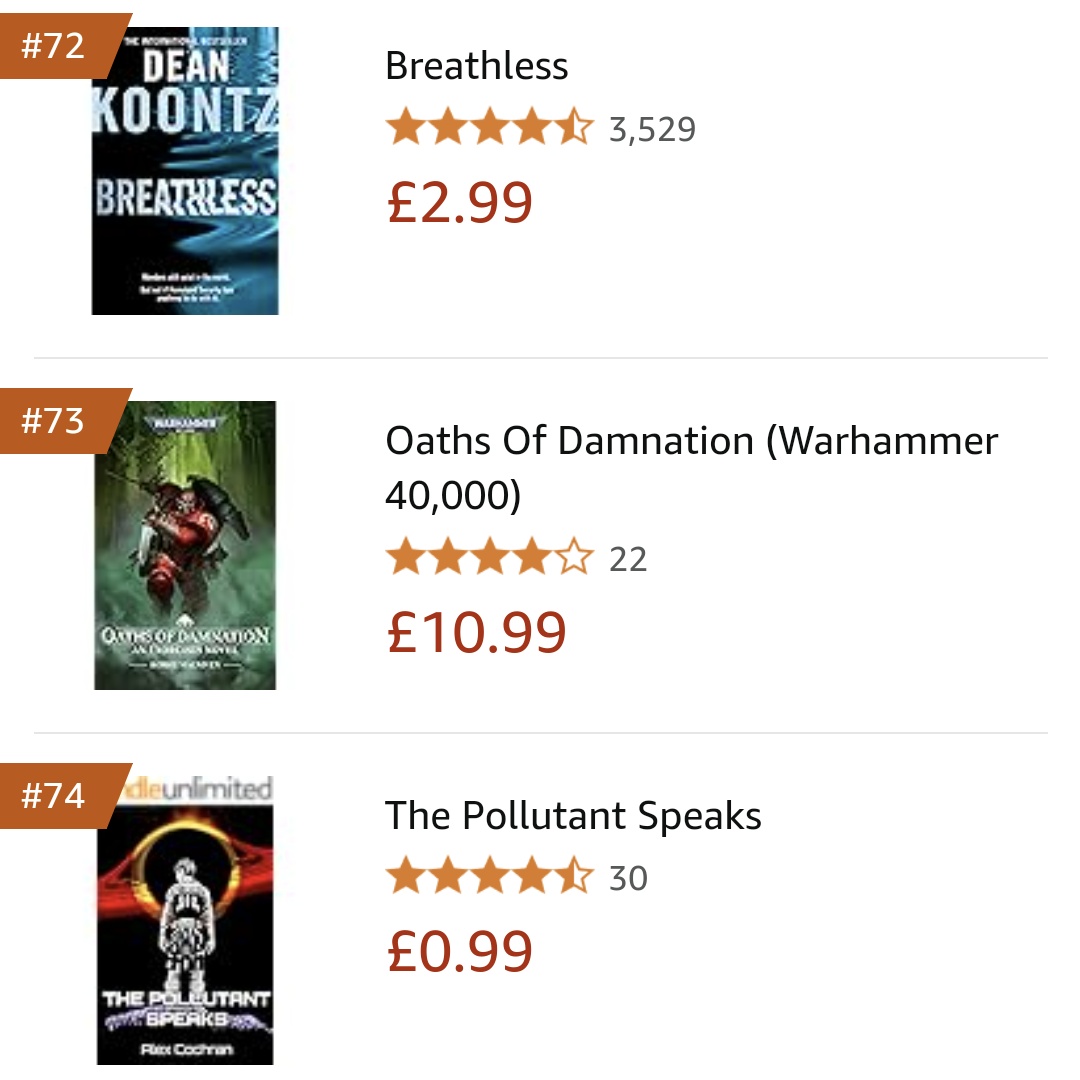 cannotbegrouped's tweet image. Damn you #warhammer40k 😉 The Pollutant Speaks #ebook is only 99p / 99c for the next month - so #sciencefiction #fantasy #readers help me scoop that 73rd spot. 📈