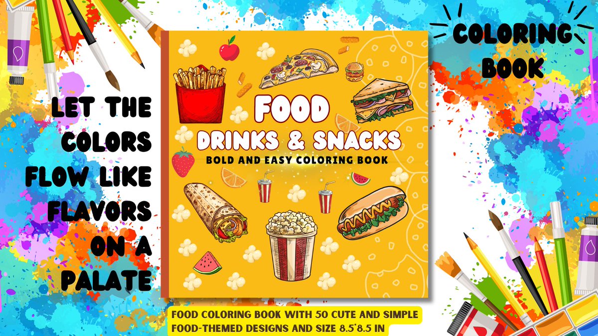 Food Drink &amp; Sweets: Coloring Book for Adults and Kids
amazon.com/dp/B0DHS63QY6
#coloringbook #kids #Relaxation #adultshop