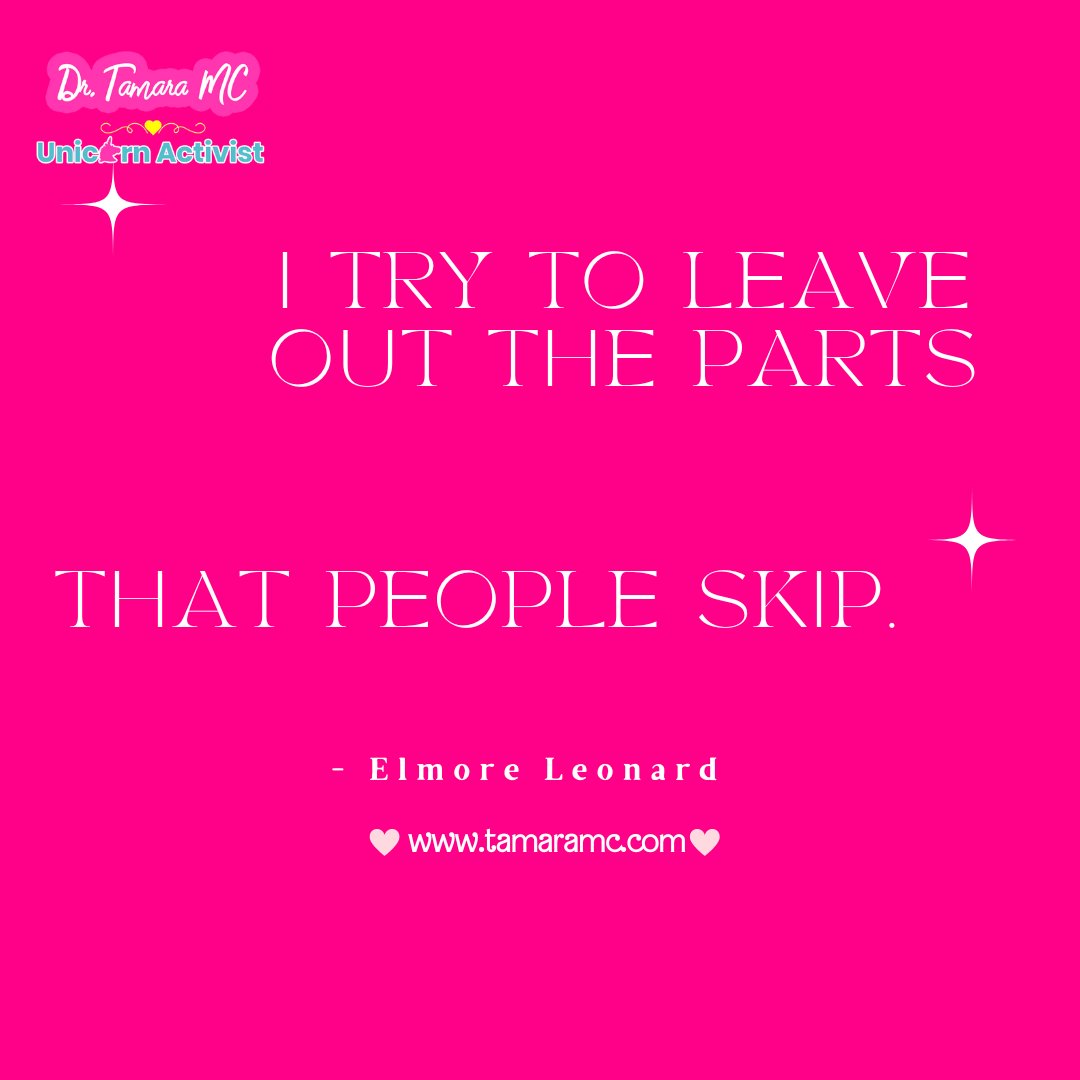 TamaraMCPhD's tweet image. I try to leave out the parts that people skip. - Elmore Leonard ✨✍️

What&apos;s your best tip for keeping readers hooked? Share below! 🌟📖💬

 #ElmoreLeonard #WritingTips #KeepItInteresting #Storytelling #Inspiration #WriterQuote #TamaraMC
