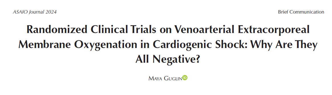 Why are all ECMO trials negative? We see several reasons:
1. VA ECMO is a rescue treatment which can make a difference between life and death
2. VA ECMO has serious complications, which also can make a difference between life and death
3. In proactive trial design, like in