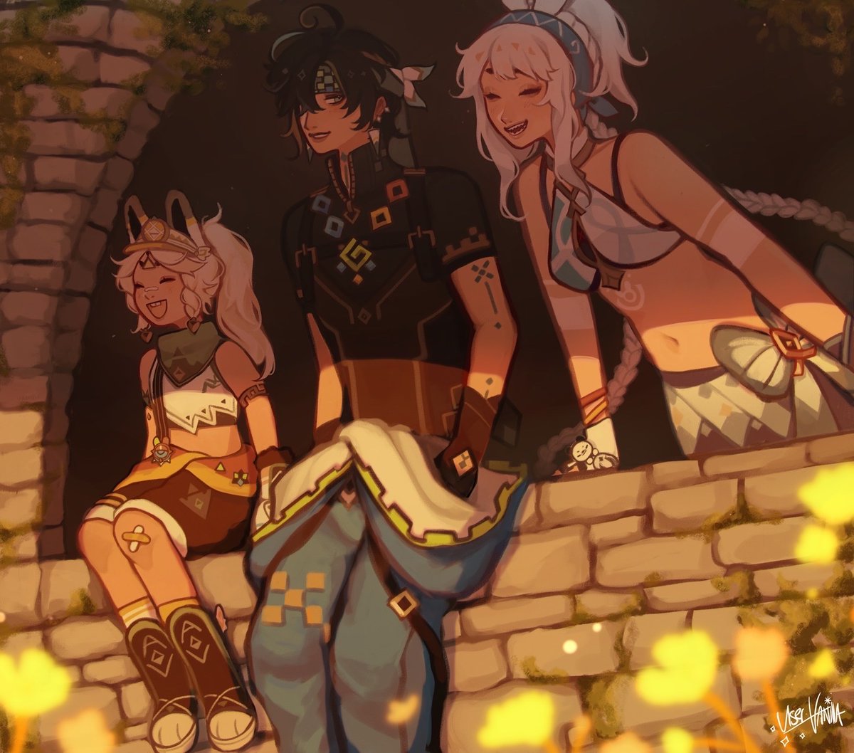 user_vanilla's tweet image. The City Rises ☀️

#GenshinImpact #GIFanArtContest50 #Natlan