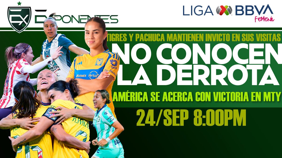 ExponentesFC's tweet photo. ¡Regresan los #MartEX en horario normal! 🤩
El programa de hoy se transmitirá por YouTube y Twich (@ExponentesFC) y platicaremos de:
•Noticias del deporte femenil.🧢
•Análisis de la #LigaBBVAFemenil. 🇲🇽
•Equipos mexicanos en la Conca.🏆
Los esperamos en los comentarios 🫶🏻 https://t.co/hg07DkoEVM