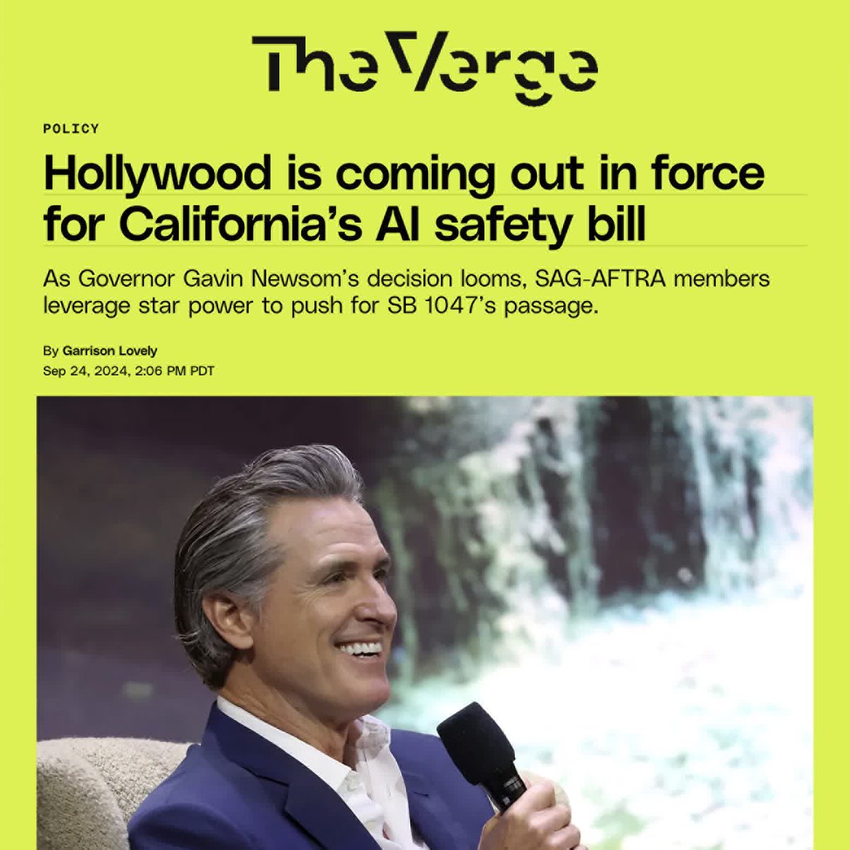 Over 125 Hollywood actors, directors, producers, music artists and entertainment industry leaders call on <a href="/GavinNewsom/">Gavin Newsom</a> to sign AI safety bill #SB1047

Read more: Artists4SafeAI.com signsb1047.com/s/yzv6Ihxe