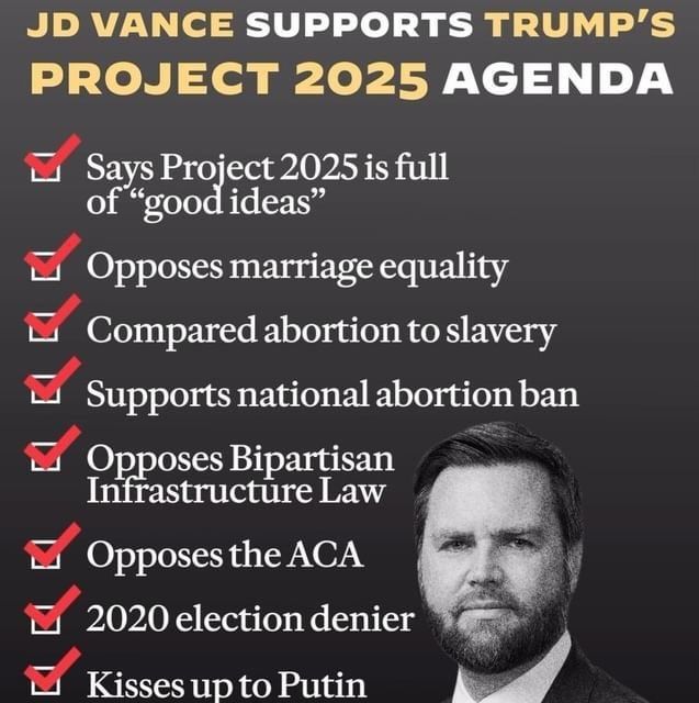 SydesJokes's tweet image. JD Vance supports Trump&apos;s Project 2025 Agenda

sydesjokes.blogspot.com/2024/07/jd-van…

#Project2025 #StopProject2025 #GoogleProject2025 #TrumpsProject2025 #TrumpIsProject2025 #IHateProject2025 #WeAreNotGoingBack #NotGoingBack