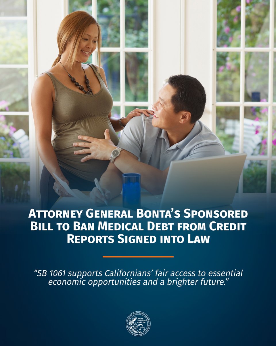 AGRobBonta's tweet photo. When someone is scared and in pain, the last thing they should think about is whether seeking care will take away their ability to buy a house or land a job. 

#SB1061
https://t.co/vV4PzLIXFD https://t.co/xRMFihgyVT
