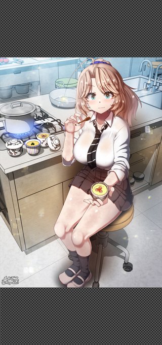 宇宙人ですが特技は日本料理で、現役JKで旅館「四十葉荘」の料理長を務めています☆She is an alien, but her specialty is Japanese cuisine, and as an actual high school student, she serves as the chef of the inn "Yosobaso". 