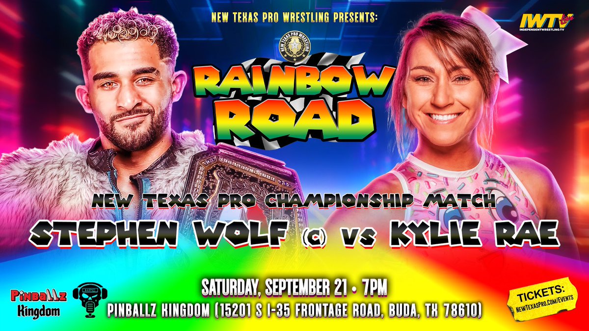 IWTV (@indiewrestling) on Twitter photo Now On Demand
<a href="/NewTexasPW/">New Texas Pro Wrestling</a> #RainbowRoadTX
<a href="/StephenWolf309/">Stephen Wolf</a> v <a href="/IamKylieRae/">KYLIE RAE</a>
<a href="/_thehyan/">HYAN ハイアン</a> v <a href="/DashingChrisBey/">Chris Bey</a>
<a href="/itsKCKreme/">KC Kr’eme</a> <a href="/ohdannyking/">danny king</a> v @dannibeeokc @charityking_
<a href="/DaveyBang/">Davey Bang</a> <a href="/August_Matthewz/">August</a> v <a href="/The_Carter_Blaq/">Carter BlaQ</a> <a href="/DannyXOrion/">DannyOrion💫</a>
+ <a href="/The_Ray_Of_Lite/">T-Ray82</a> <a href="/FatherOday/">Father Oday</a> & more!
independentwrestling.tv/player/wo76dl3… Now On Demand
<a href="/NewTexasPW/">New Texas Pro Wrestling</a> #RainbowRoadTX
<a href="/StephenWolf309/">Stephen Wolf</a> v <a href="/IamKylieRae/">KYLIE RAE</a>
<a href="/_thehyan/">HYAN ハイアン</a> v <a href="/DashingChrisBey/">Chris Bey</a>
<a href="/itsKCKreme/">KC Kr’eme</a> <a href="/ohdannyking/">danny king</a> v @dannibeeokc @charityking_
<a href="/DaveyBang/">Davey Bang</a> <a href="/August_Matthewz/">August</a> v <a href="/The_Carter_Blaq/">Carter BlaQ</a> <a href="/DannyXOrion/">DannyOrion💫</a>
+ <a href="/The_Ray_Of_Lite/">T-Ray82</a> <a href="/FatherOday/">Father Oday</a> & more!
independentwrestling.tv/player/wo76dl3…