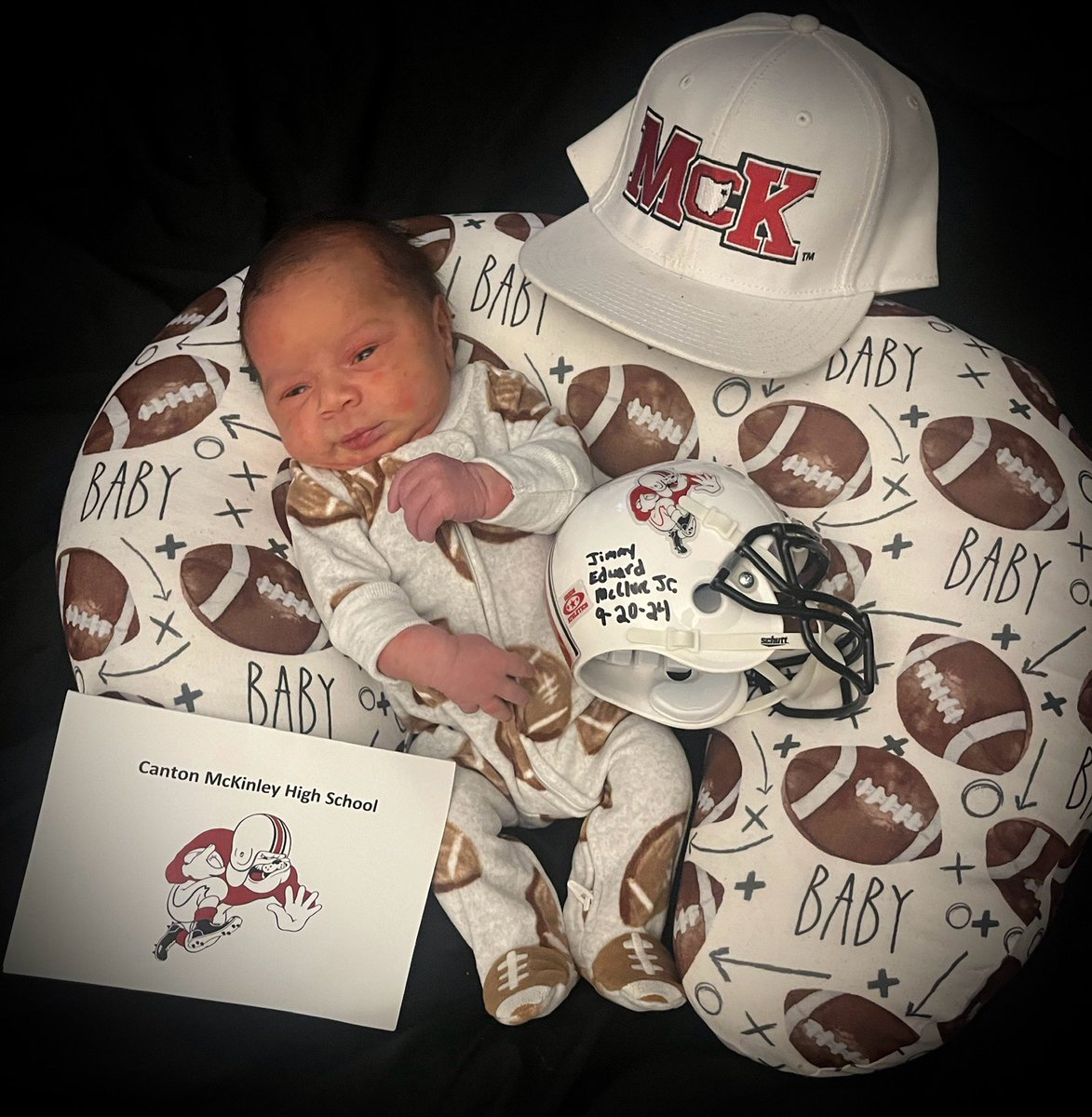 Just want to welcome our new addition to our family and the <a href="/330McKinleyFB/">Canton McKinley Bulldogs Football</a>. 
<a href="/CoachMcClure0/">Coach Mac</a> ended up with his first son after 4 girls he is ready for football season. #bulldogbuilt