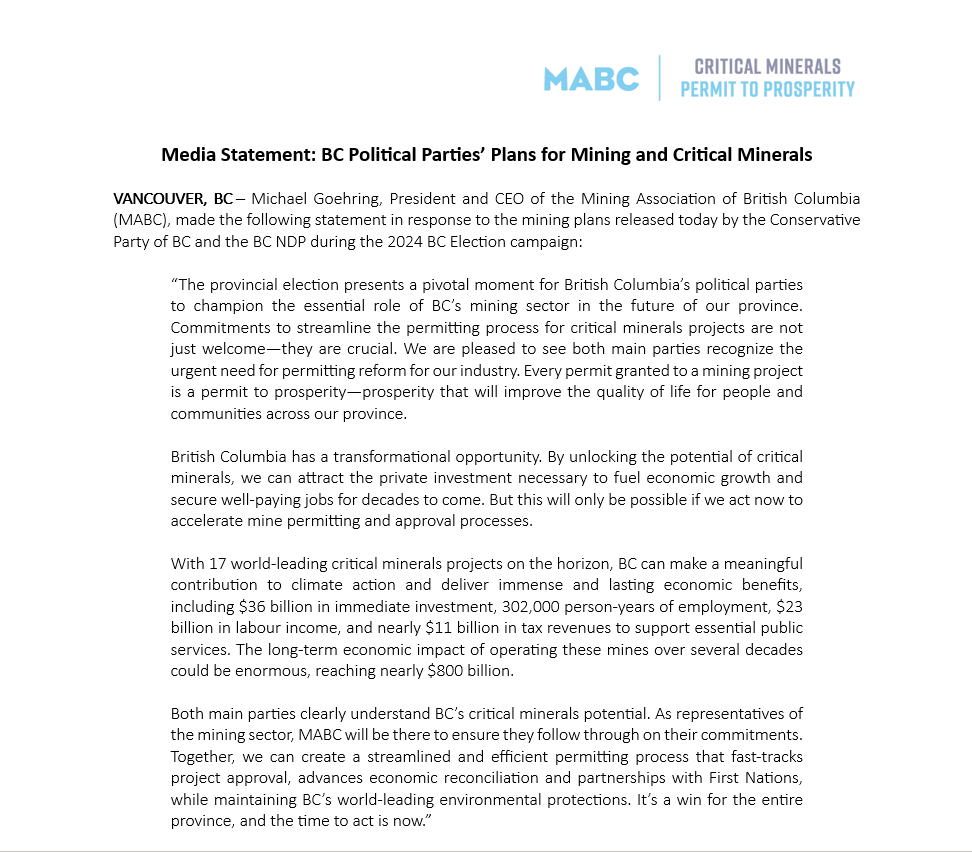 MA_BC's tweet photo. Today, the @Conservative_BC and the @bcndp released their plans for BC's mining sector. Read our statement in response to these plans here: https://t.co/WMR9aFTFBZ

#bcpoli #cdnpoli #bcmining #permittoprosperity #criticalminerals https://t.co/A0e9S0l4ce