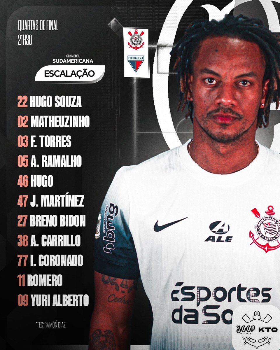 _sccpnews's tweet image. ⚫️⚪️ | CORINTHIANS ESCALADO!

#PréJogoNews | #SCCPxFOR