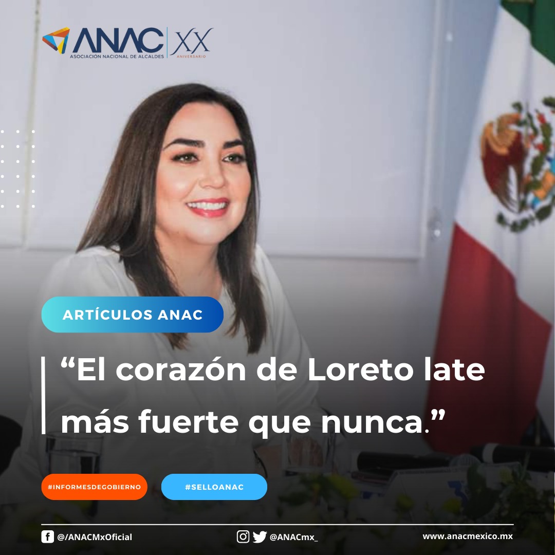 Compartimos el siguiente #Artículo sobre el 3er #InformeDeGobierno de la Pdta. Mpal. de <a href="/AyuntamientoLto/">Ayuntamiento de Loreto</a>; <a href="/PaoKota/">Paola M. Cota Davis</a>.

Nuestro #reconocimiento por su incansable trabajo y extraordinarios resultados. 

Disponible en: cutt.ly/9eUaPU3F

#XXAñosANAC