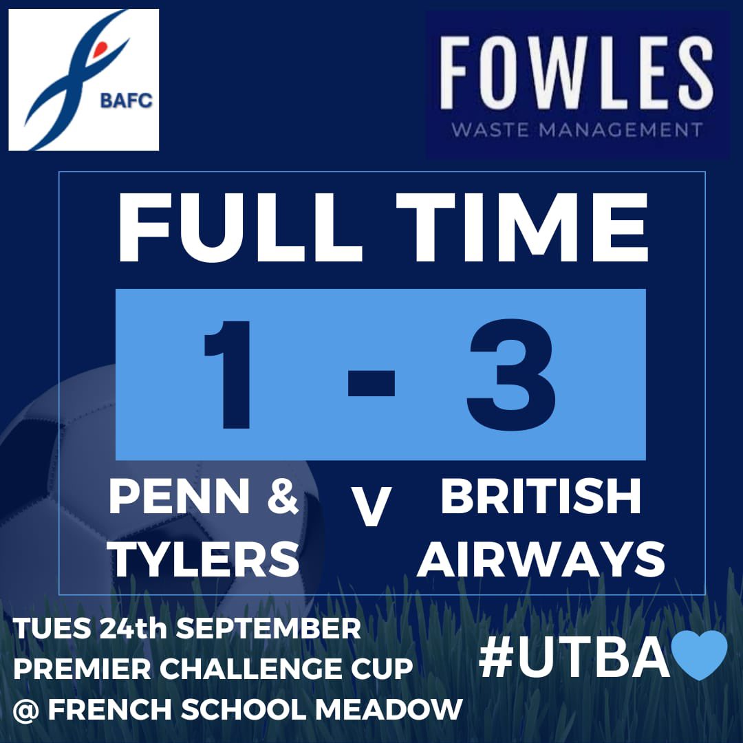 BritishAFC's tweet photo. A tough Tuesday cup tie away to @Penn_football finishes 1-3 

Glad to get the win and into the next round but could be a better performance from the boys but we done enough on the night! 

Good luck to @Penn_football for the rest of the season 👏🏻 https://t.co/Vl389mK1m6