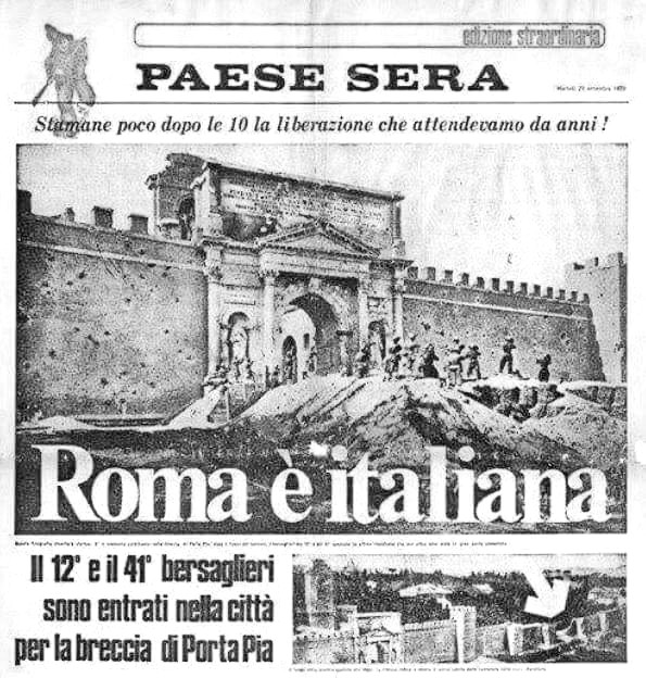 #AccaddeOggi #9ottobre 1870; in seguito alla #BrecciadiPortaPia del #XXSettembre e ai risultati del plebiscito del 2 ottobre, con regio decreto viene liquidato lo Stato Pontificio e proclamata l'annessione del territorio di <a href="/Roma/">Roma</a> e del Lazio al Regno d'Italia. #Storia #Massoneria
