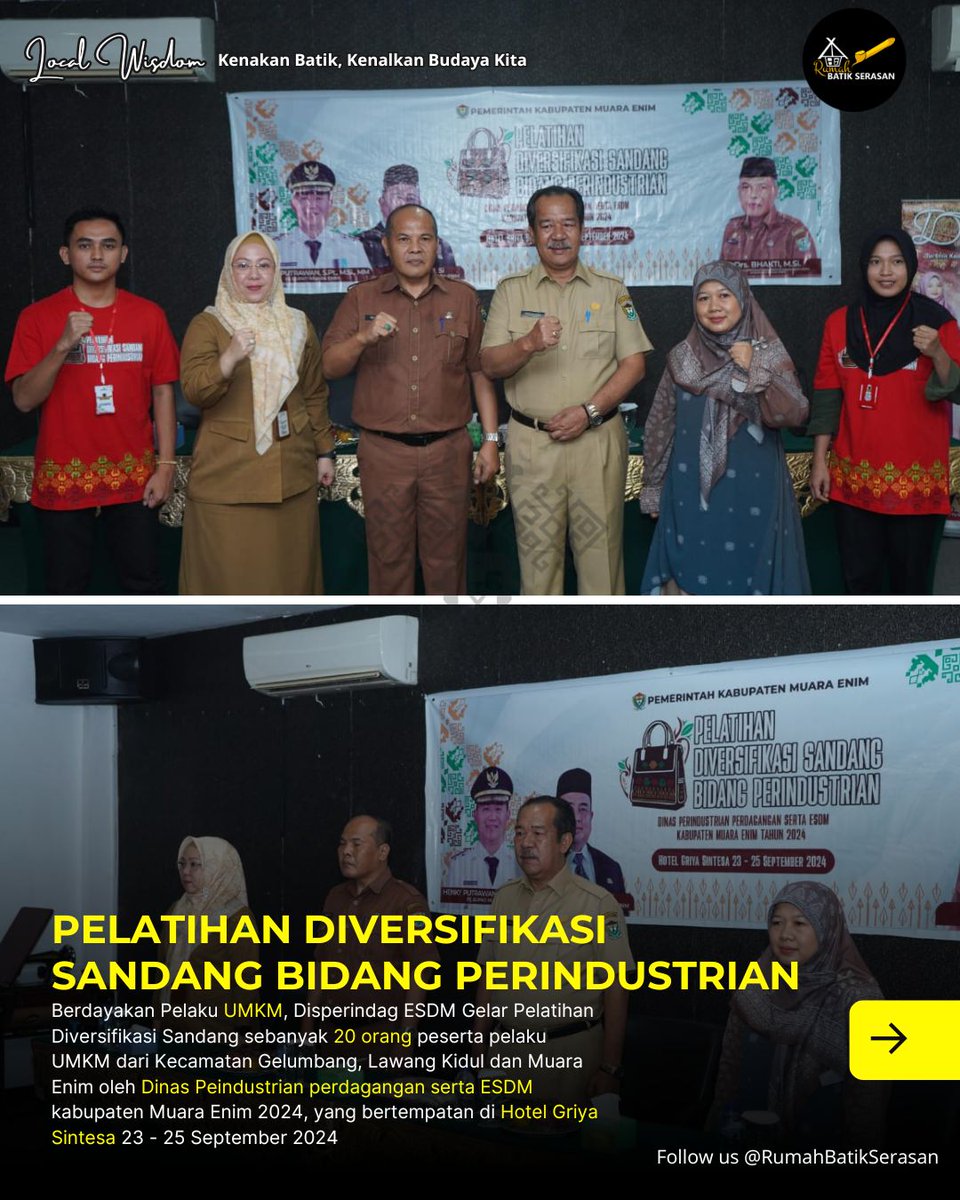 BatikSerasan's tweet photo. Berdayakan Pelaku UMKM, Disperindag ESDM Gelar Pelatihan Diversifikasi Sandang https://t.co/1qcjXtbXps