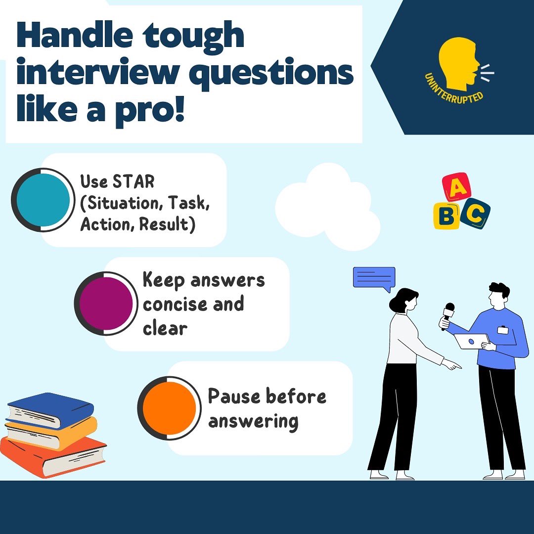 UninterruptedLF's tweet image. Facing a tough interview? Don’t sweat it! Learn how to answer those challenging questions with confidence. 💼✨ #InterviewSkills #AceTheInterview #CareerSuccess #JobInterviews #Uninterrupted #ConfidenceBuilding